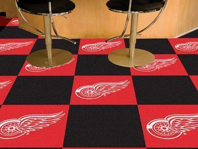Team Carpet Tiles Carpet Flooring NHL Detroit Red Wings 18"x18" Carpet Tiles FANMATS