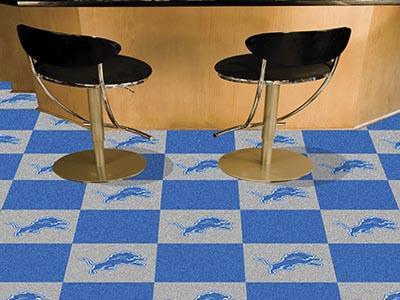 Team Carpet Tiles Carpet Squares NFL Detroit Lions 18"x18" Carpet Tiles FANMATS