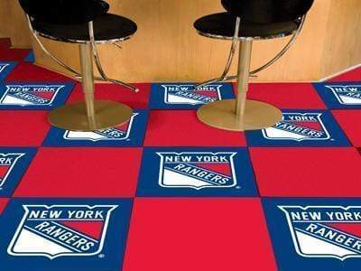 Team Carpet Tiles Carpet Squares NHL New York Rangers 18"x18" Carpet Tiles FANMATS