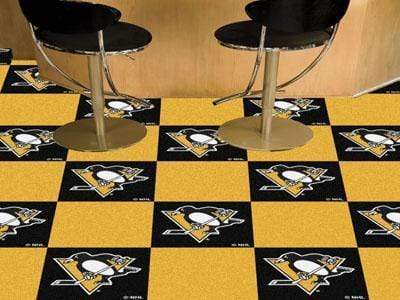Team Carpet Tiles Carpet Squares NHL Pittsburgh Penguins 18"x18" Carpet Tiles FANMATS