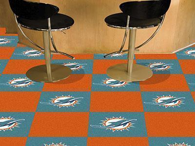 Team Carpet Tiles Cheap Carpet NFL Miami Dolphins 18"x18" Carpet Tiles FANMATS