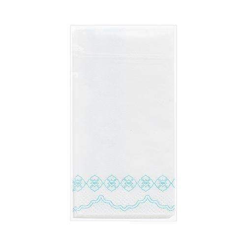 "Tears of Joy" Pocket Tissues - White with Blue Print (Pack of 1)-Handkerchiefs-JadeMoghul Inc.