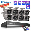 Techage 8CH 5MP HD POE NVR Kit CCTV Security System Two Way Audio AI Face Detect IP Camera Outdoor Video Surveillance Camera Set JadeMoghul Inc. 