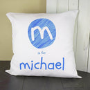 Textile Gifts & Accessories Personalised Pillow Blue Initial Cushion Cover Treat Gifts