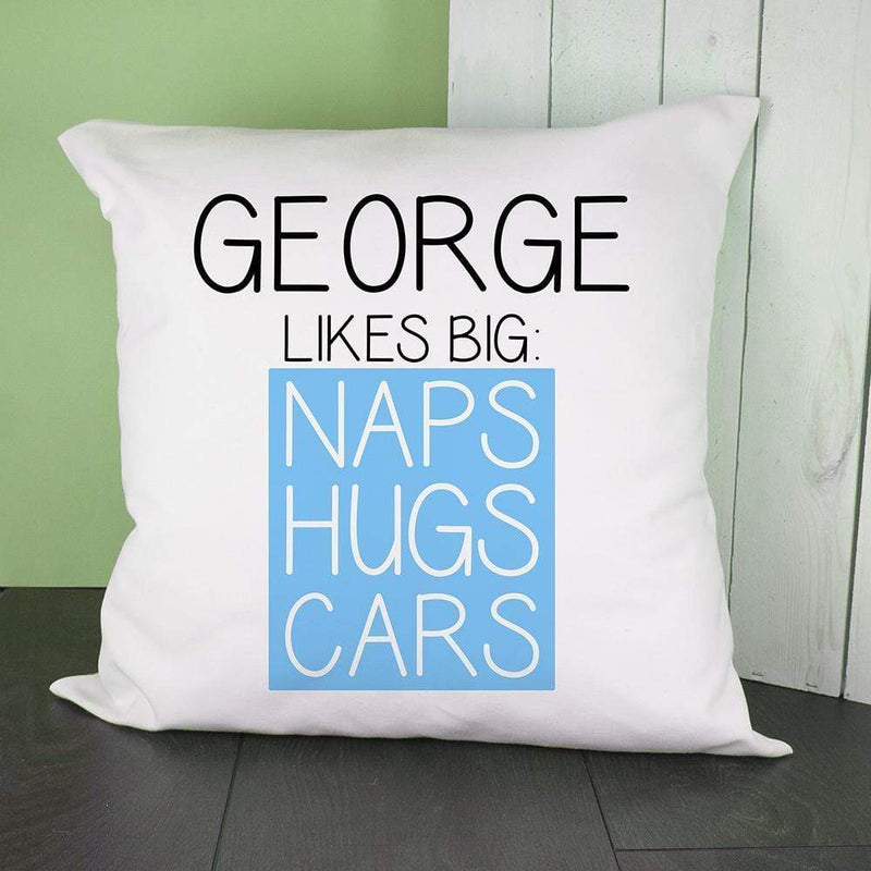 Textile Gifts & Accessories Personalised Pillow Blue This Baby Likes Cushion Cover Treat Gifts