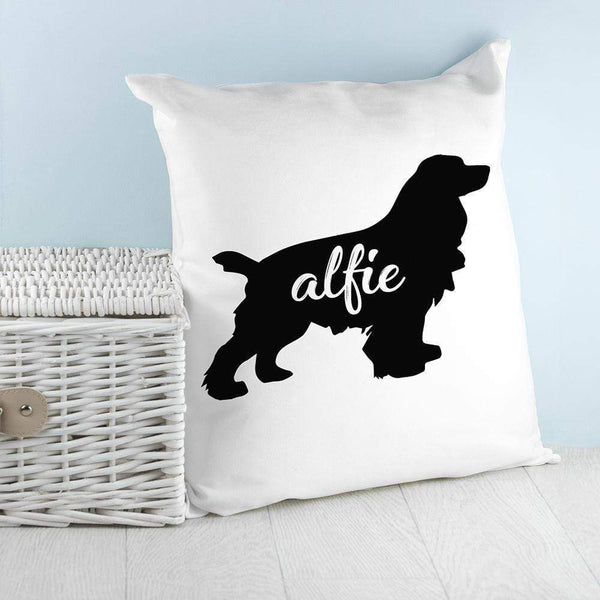 Textile Gifts & Accessories Personalised Pillow Cocker Spaniel Silhouette Cushion Cover Treat Gifts