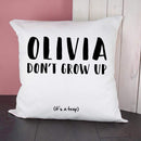 Textile Gifts & Accessories Personalised Pillow Growing Up Is A Trap Cushion Cover Treat Gifts