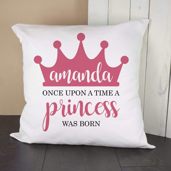 Textile Gifts & Accessories Personalised Pillow Once Upon A Time A Princess Was Born Cushion Cover Treat Gifts