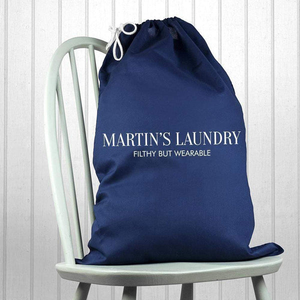 Textile Gifts & Accessories Personalized Bags Large Navy Laundry Bag Treat Gifts
