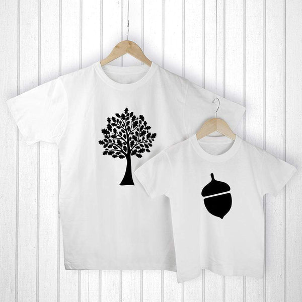 Textile Gifts & Accessories Personalized Father's Day Gifts - Daddy and Me Acorn White T-Shirts Treat Gifts