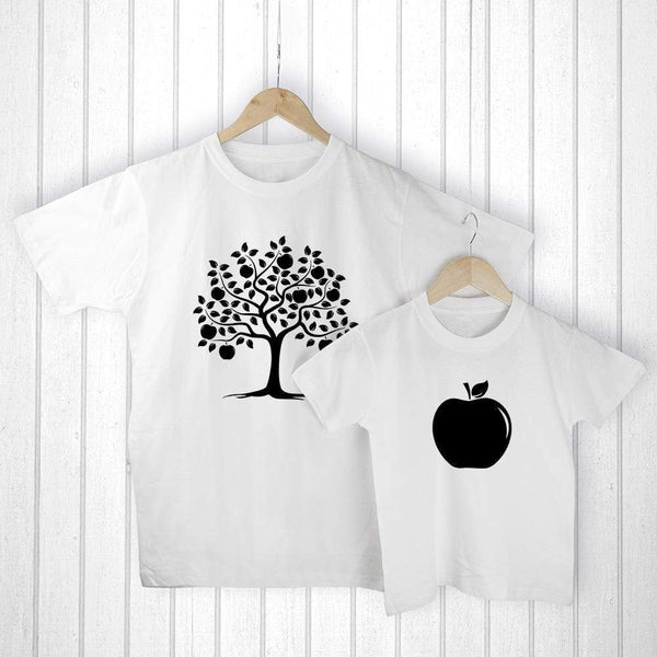 Textile Gifts & Accessories Personalized Father's Day Gifts - Daddy and Me Apple White T-Shirts Treat Gifts