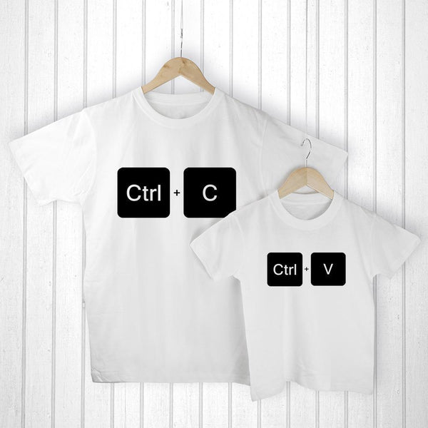 Textile Gifts & Accessories Personalized Father's Day Gifts - Daddy and Me Copy Paste White T-Shirts Treat Gifts