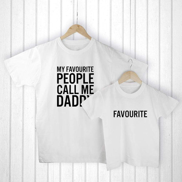 Textile Gifts & Accessories Personalized Father's Day Gifts - Daddy and Me Favorite People White T-Shirts Treat Gifts