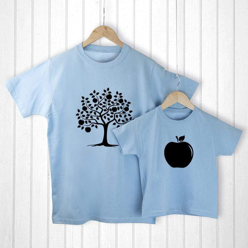 Textile Gifts & Accessories Personalized Gifts For Dad - Daddy and Me Apple Blue T-Shirts Treat Gifts