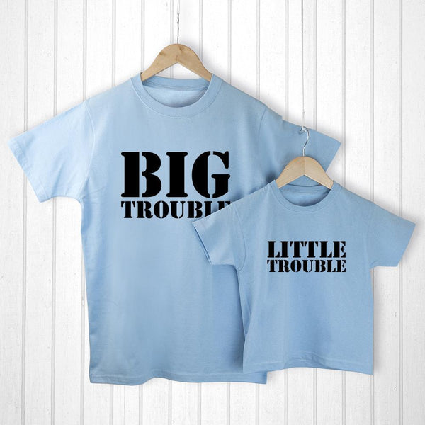 Textile Gifts & Accessories Personalized Gifts For Dad - Daddy and Me Here Comes Trouble Blue T-Shirts Treat Gifts