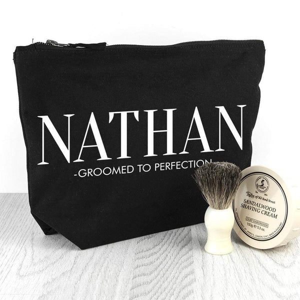 Textile Gifts & Accessories Personalized Gifts For Him Wash Bag in Black Treat Gifts
