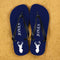 Textile Gifts & Accessories Stag Design Personalised Flip Flops in Blue and White Treat Gifts