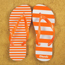 Textile Gifts & Accessories Striped Personalised Flip Flops in Orange Treat Gifts