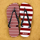 Textile Gifts & Accessories Striped Personalised Flip Flops in Red Treat Gifts