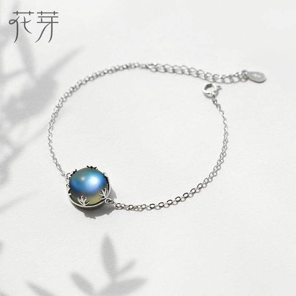 Thaya Original Design Aurora Moonstone Forest Cushion Ladies' Bracelets 925 Silver Scale light Bracelet Female Simple jewelry