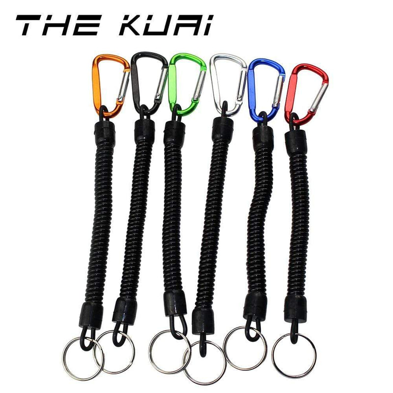 THEKUAI Fishing Lanyard Spring Rope Fishing Trackle Fishing Tools Fishing Rope with Camping Carabiner Secure Lock 1pcs 2020 JadeMoghul Inc. 
