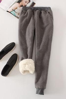 Thick Fur Lined Winter Jogger Pants