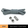 Third Version Elastic No Tie Shoelaces Metal Lock Shoe Laces For Kids Adult Sneakers Quick Shoelaces Semicircle Shoestrings F089 AExp