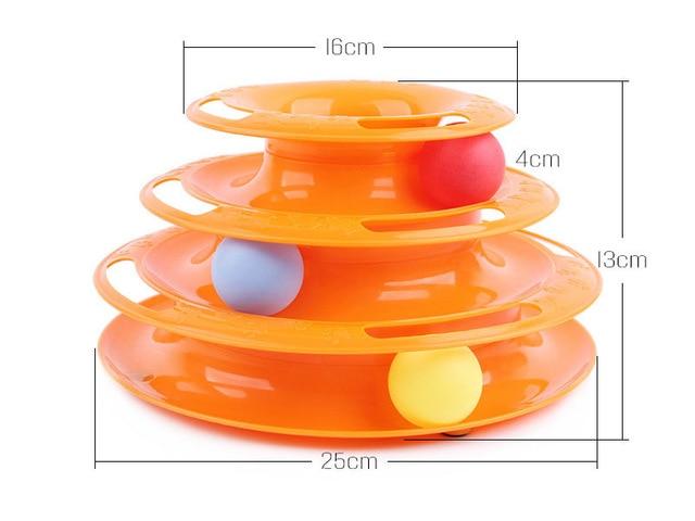 Three Levels pet cat toy Tower Tracks Disc cat Intelligence Amusement triple pay disc cat toys ball Training Amusement plate AExp