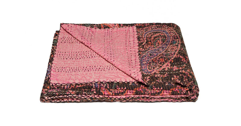 Throws Cheap Throw Blankets - 50" x 70" Multicolored, Handmade - Throw HomeRoots