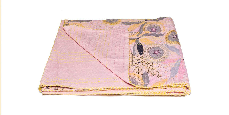 Throws Cheap Throw Blankets - 50" x 70" Multicolored, Superb, Kantha - Throw HomeRoots