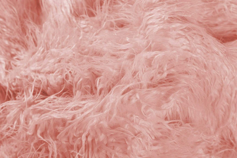 Throws Faux Fur Throw - 50" x 70" x 2" Dusty Rose Sheepskin Faux Fur Throw HomeRoots