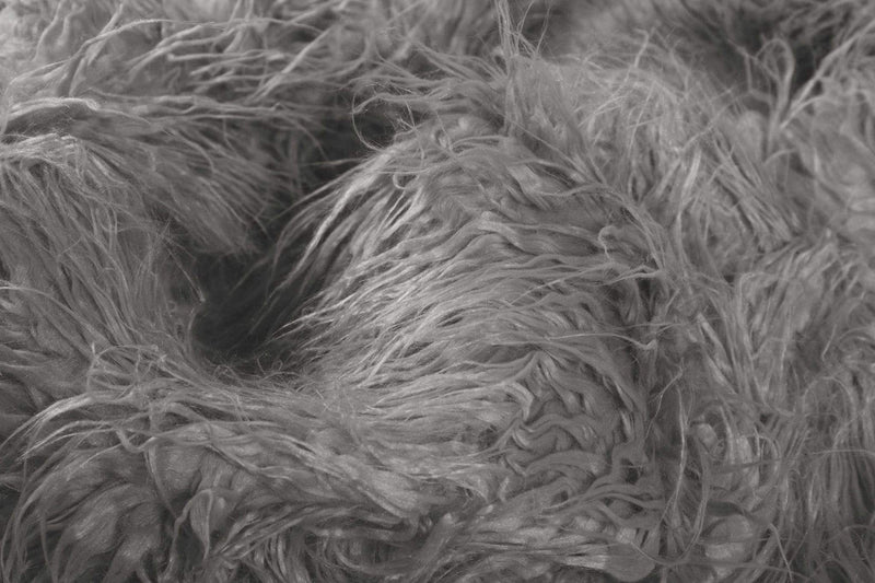 Throws Faux Fur Throw - 50" x 70" x 2" Sage Gray Sheepskin Faux Fur Throw HomeRoots