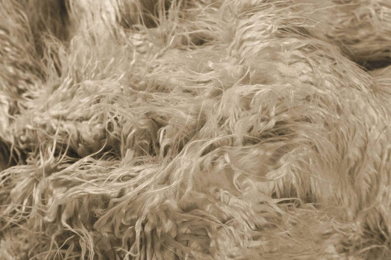 Throws Faux Fur Throw - 50" x 70" x 2" Tan Sheepskin Faux Fur Throw HomeRoots