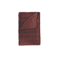 Throws Quilted Throw - 50" x 70" x 2" Burgundy, Faux Fur - Throw HomeRoots