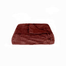 Throws Quilted Throw - 50" x 70" x 2" Burgundy, Faux Fur - Throw HomeRoots