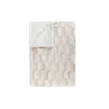 Throws Quilted Throw - 50" x 70" x 2" Tan, Faux Fur - Throw HomeRoots