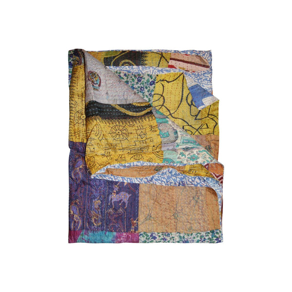 Throws Throw Blankets 60" x 90" Silk Multicolor Throws 8028 HomeRoots