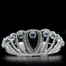 Tiara Crown LO2108 Imitation Rhodium Brass Tiaras & Hair Clip with Crystal