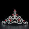 Tiara Crown LO2109 Imitation Rhodium Brass Tiaras & Hair Clip with Crystal in Ruby