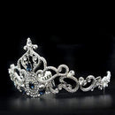 Tiara Crown LO2110 Imitation Rhodium Brass Tiaras & Hair Clip with Crystal