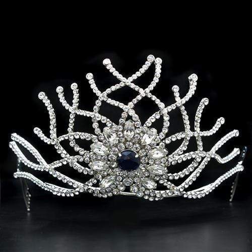 Tiara LO2111 Imitation Rhodium Brass Tiaras & Hair Clip with Crystal