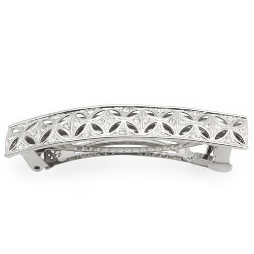 Tiaras & Hair Clip Wedding Tiara LO1428 Rhodium White Metal Tiaras & Hair Clip with Crystal Alamode Fashion Jewelry Outlet