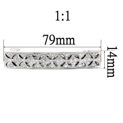 Tiaras & Hair Clip Wedding Tiara LO1428 Rhodium White Metal Tiaras & Hair Clip with Crystal Alamode Fashion Jewelry Outlet