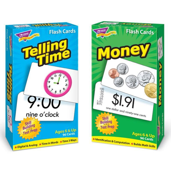 TIME AND MONEY FLASH CARDS ASST-Learning Materials-JadeMoghul Inc.