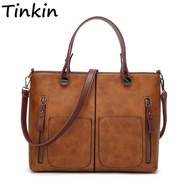 Tinkin Vintage Women Shoulder Bag Female Causal Totes for Daily Shopping All-Purpose High Quality Dames Handbag-light pink-China-JadeMoghul Inc.