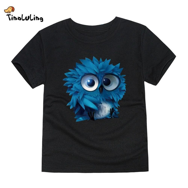 TINOLULING 12 Colors 2017 Boys Girls owl T Shirt Kids T-Shirt Children Tops Baby Tees For 2-14 Years
