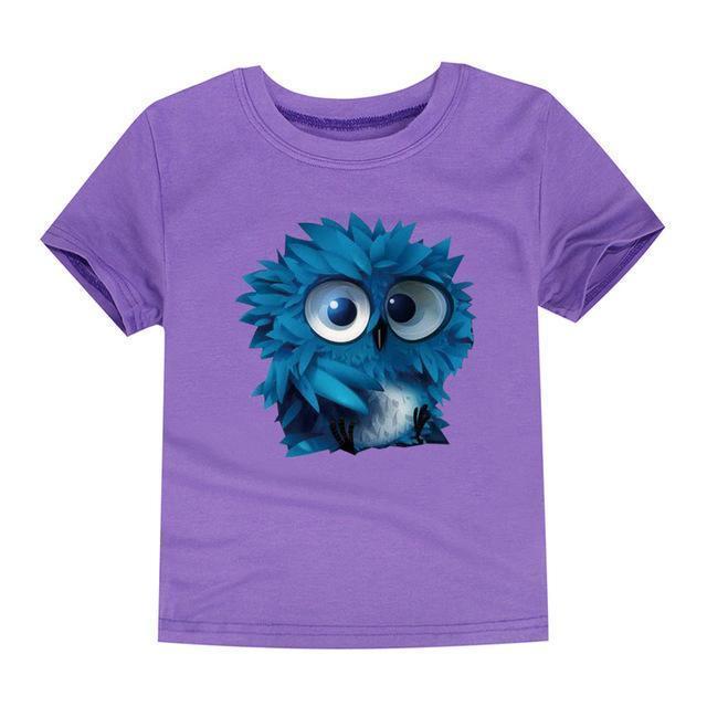 TINOLULING 12 Colors 2017 Boys Girls owl T Shirt Kids T-Shirt Children Tops Baby Tees For 2-14 Years