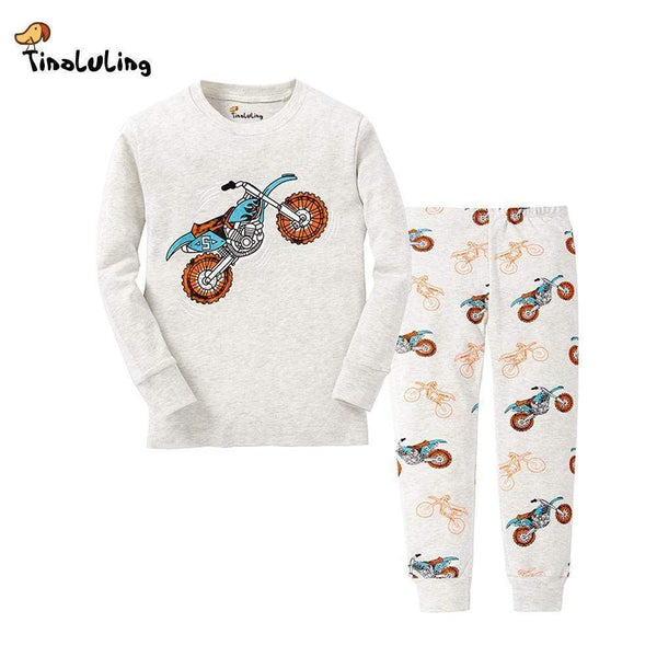 TINOLULING 21 Design Kids Motorcycle Pajamas Sets Boys Dinosaur Sleepwear Girls Pyjamas Baby Cars Pijamas Children Nightwear