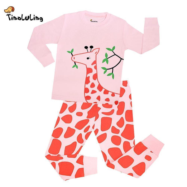 TINOLULING Boys Sleepwear Baby Girls Giraffe Pyjama Kids Tortoise Pajamas Sets Children Cars Nightwear i love mom dad Pijamas-NO44-2T-JadeMoghul Inc.