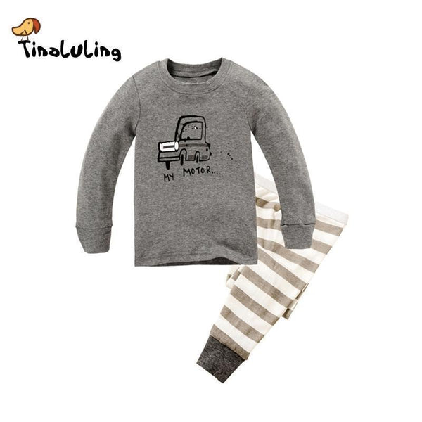 TINOLULING Children Clothes Kids Clothing Set Boys Pajamas Sets Cars Styling Nightwear Print Pajamas Girls Sleepwear Baby Pyjama-P035-2T-JadeMoghul Inc.